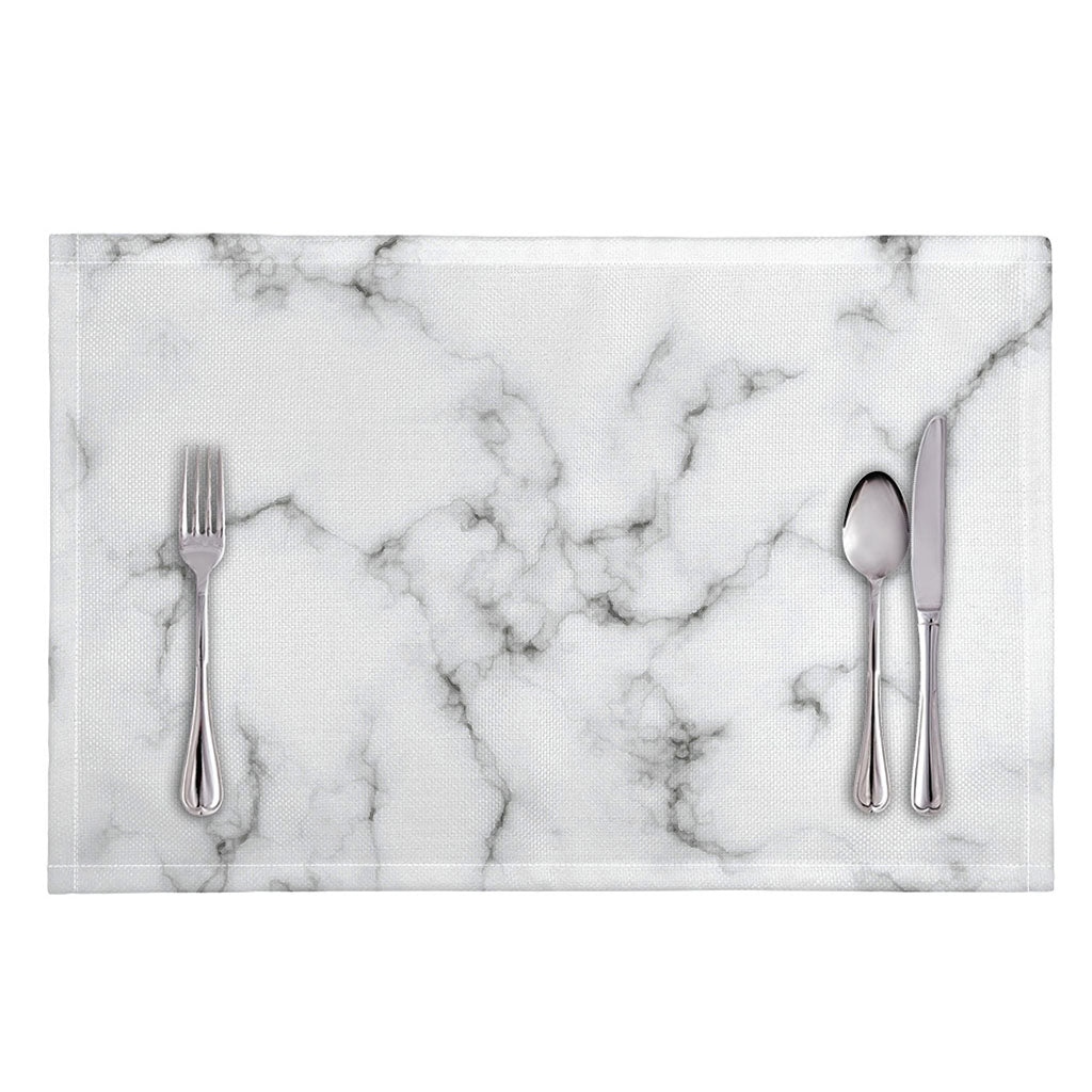 White Grey Smoke Marble Print Placemat
