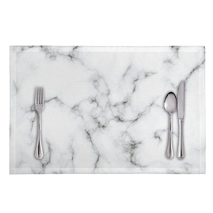 White Grey Smoke Marble Print Placemat