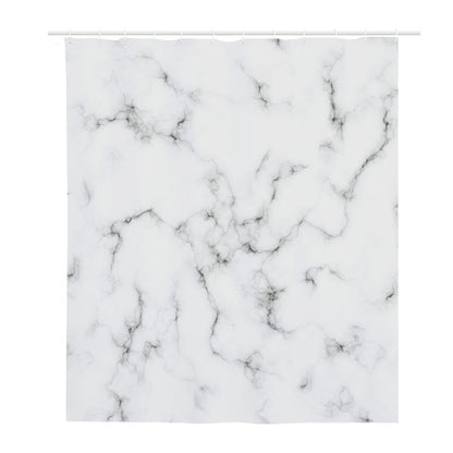 White Grey Smoke Marble Print Polyester Shower Curtain