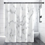 White Grey Smoke Marble Print Premium Shower Curtain