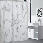 White Grey Smoke Marble Print Premium Shower Curtain