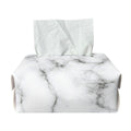 White Grey Smoke Marble Print Rectangle Tissue Box Cover