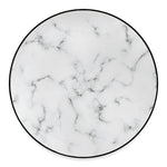 White Grey Smoke Marble Print Round Floor Mat