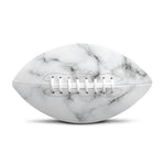 White Grey Smoke Marble Print Rugby Ball