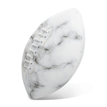 White Grey Smoke Marble Print Rugby Ball