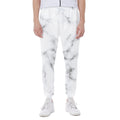 White Grey Smoke Marble Print Joggers