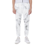 White Grey Smoke Marble Print Scuba Joggers