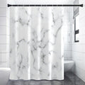 White Grey Smoke Marble Print Shower Curtain