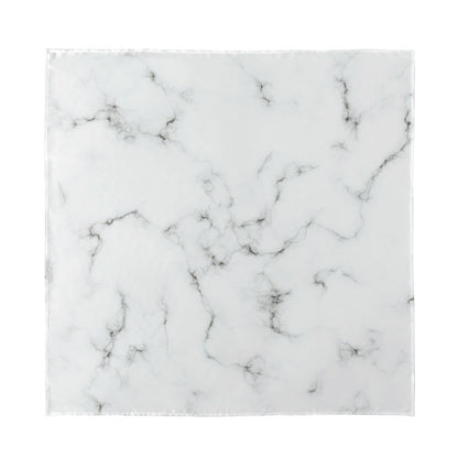 White Grey Smoke Marble Print Silk Bandana