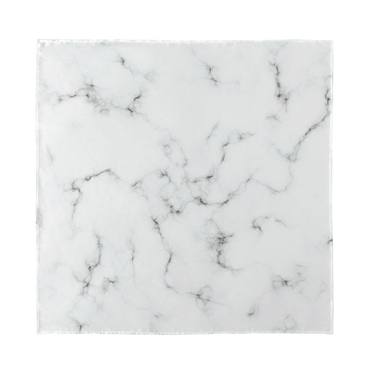 White Grey Smoke Marble Print Silk Bandana
