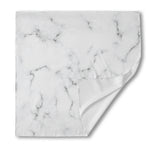 White Grey Smoke Marble Print Silk Bandana