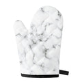 White Grey Smoke Marble Print Single Oven Mitt