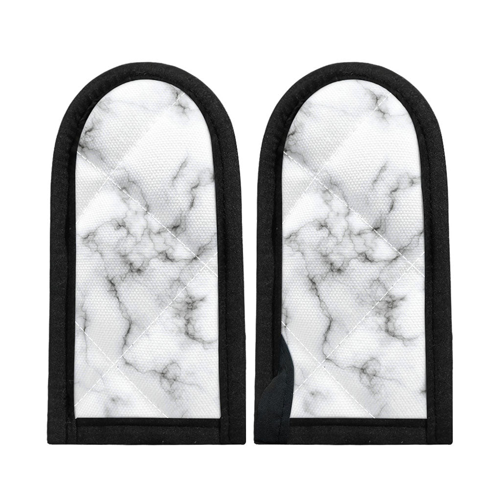 White Grey Smoke Marble Print Skillet Handle Cover