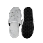 White Grey Smoke Marble Print Slippers
