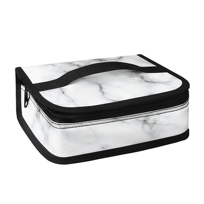 White Grey Smoke Marble Print Small Lunch Bag