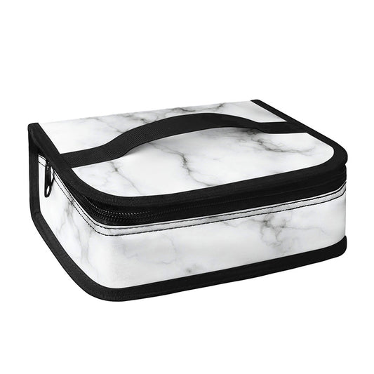 White Grey Smoke Marble Print Small Lunch Bag