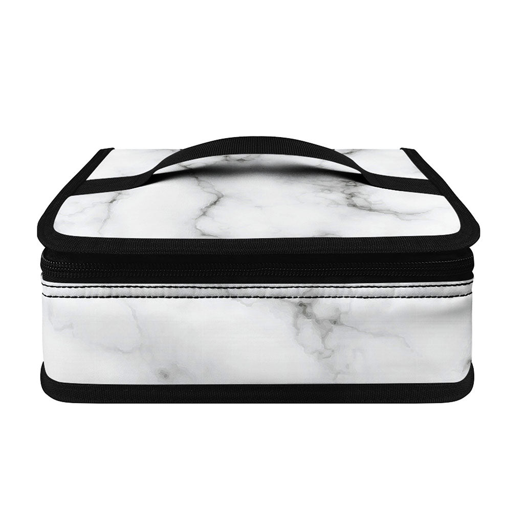 White Grey Smoke Marble Print Small Lunch Bag
