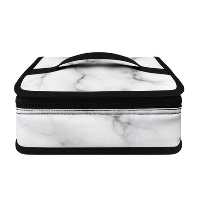 White Grey Smoke Marble Print Small Lunch Bag