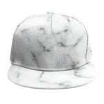White Grey Smoke Marble Print Snapback Cap