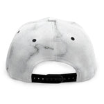 White Grey Smoke Marble Print Snapback Cap