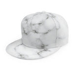 White Grey Smoke Marble Print Snapback Cap