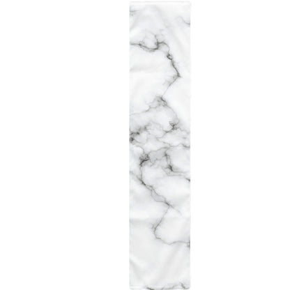 White Grey Smoke Marble Print Table Runner