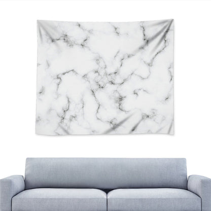 White Grey Smoke Marble Print Tapestry