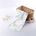 White Grey Smoke Marble Print Towel