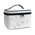 White Grey Smoke Marble Print Travel Makeup Bag