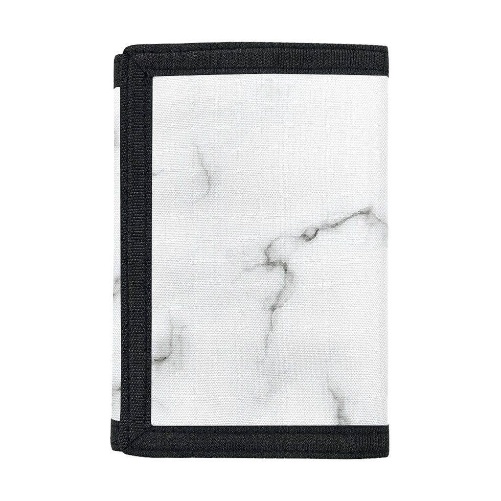 White Grey Smoke Marble Print Trifold Wallet