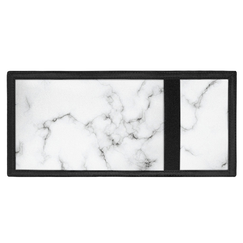 White Grey Smoke Marble Print Trifold Wallet