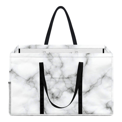 White Grey Smoke Marble Print Utility Tote Bag
