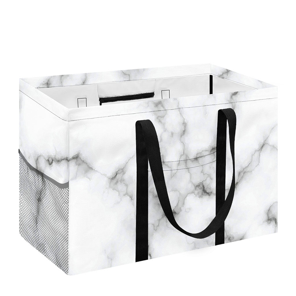 White Grey Smoke Marble Print Utility Tote Bag