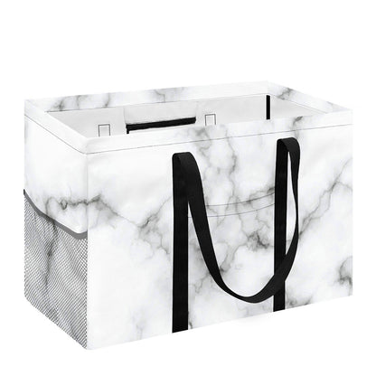 White Grey Smoke Marble Print Utility Tote Bag