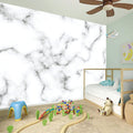 White Grey Smoke Marble Print Wall Sticker