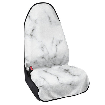 White Grey Smoke Marble Print Waterproof Car Seat Cover