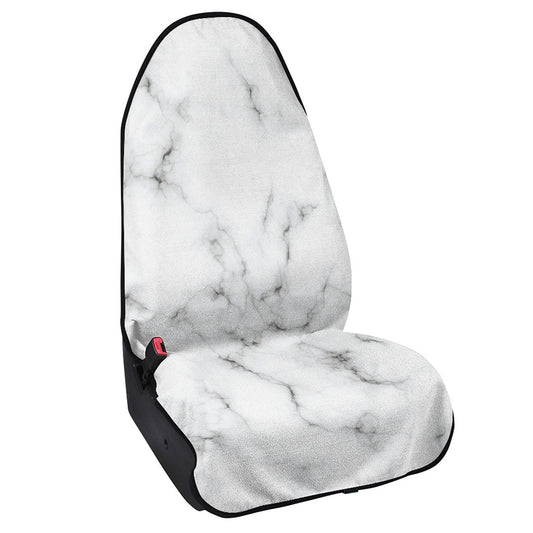 White Grey Smoke Marble Print Waterproof Car Seat Cover