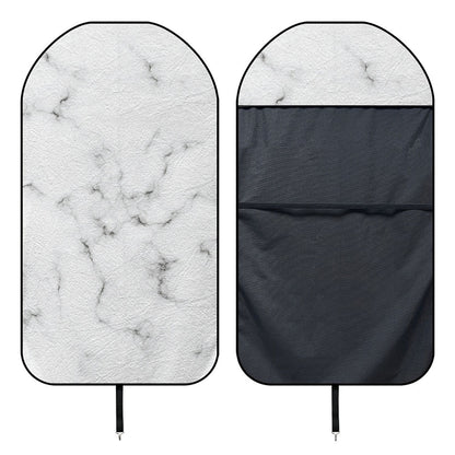 White Grey Smoke Marble Print Waterproof Car Seat Cover