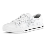 White Grey Smoke Marble Print White Low Top Sneakers