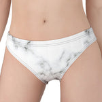 White Grey Smoke Marble Print Women's Panties