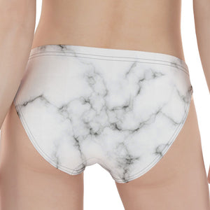 White Grey Smoke Marble Print Women's Panties