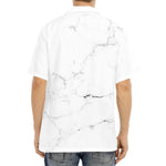 White Grunge Marble Print Aloha Shirt