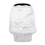White Grunge Marble Print Baby Seat Cover