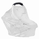 White Grunge Marble Print Baby Seat Cover