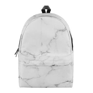 White Grunge Marble Print Backpack