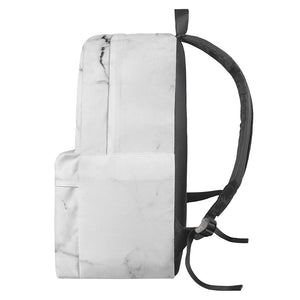 White Grunge Marble Print Backpack