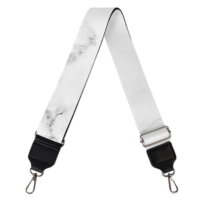 White Grunge Marble Print Bag Strap