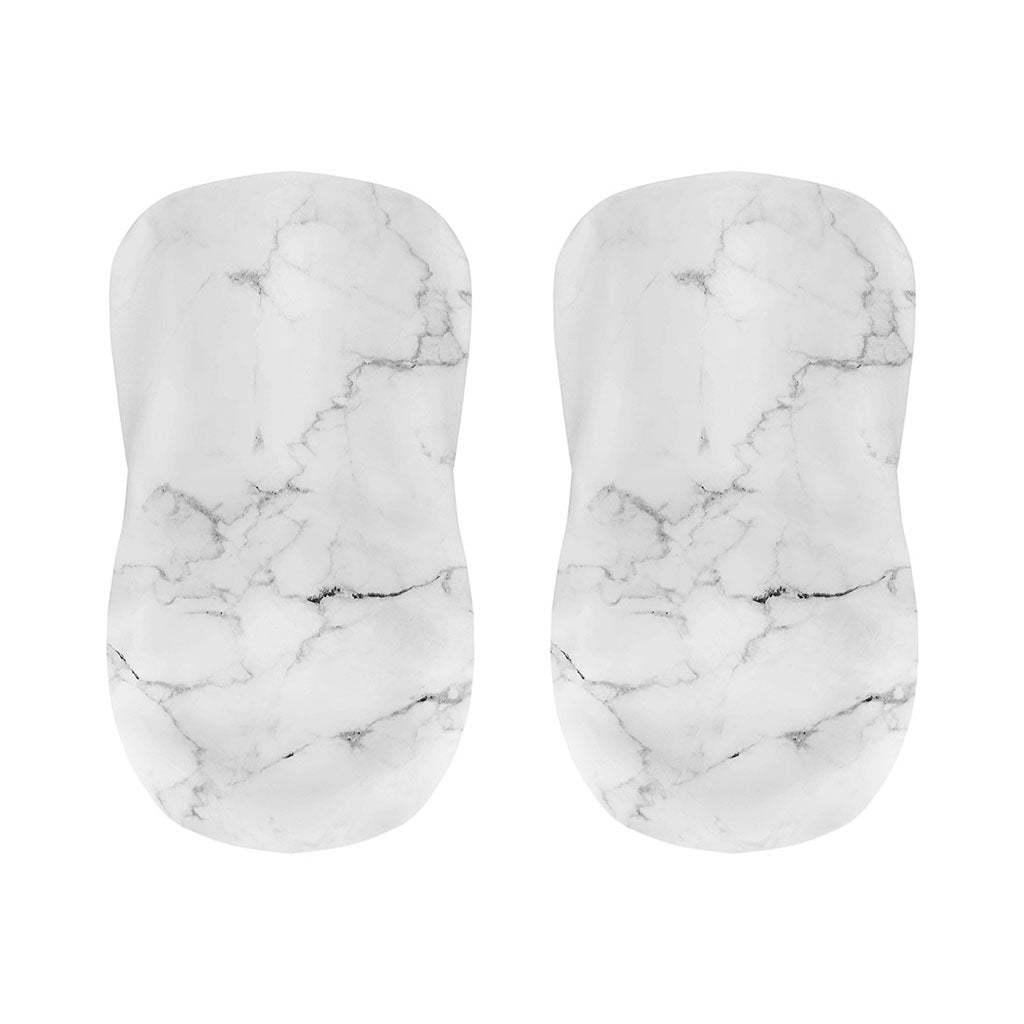 White Grunge Marble Print Bar Stool Covers