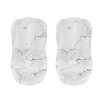 White Grunge Marble Print Bar Stool Covers