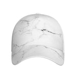 White Grunge Marble Print Baseball Cap